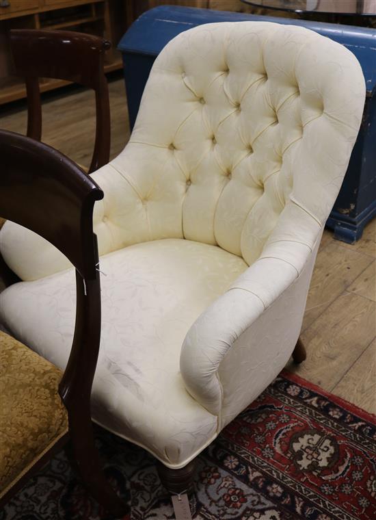 A Victorian spoonback chair